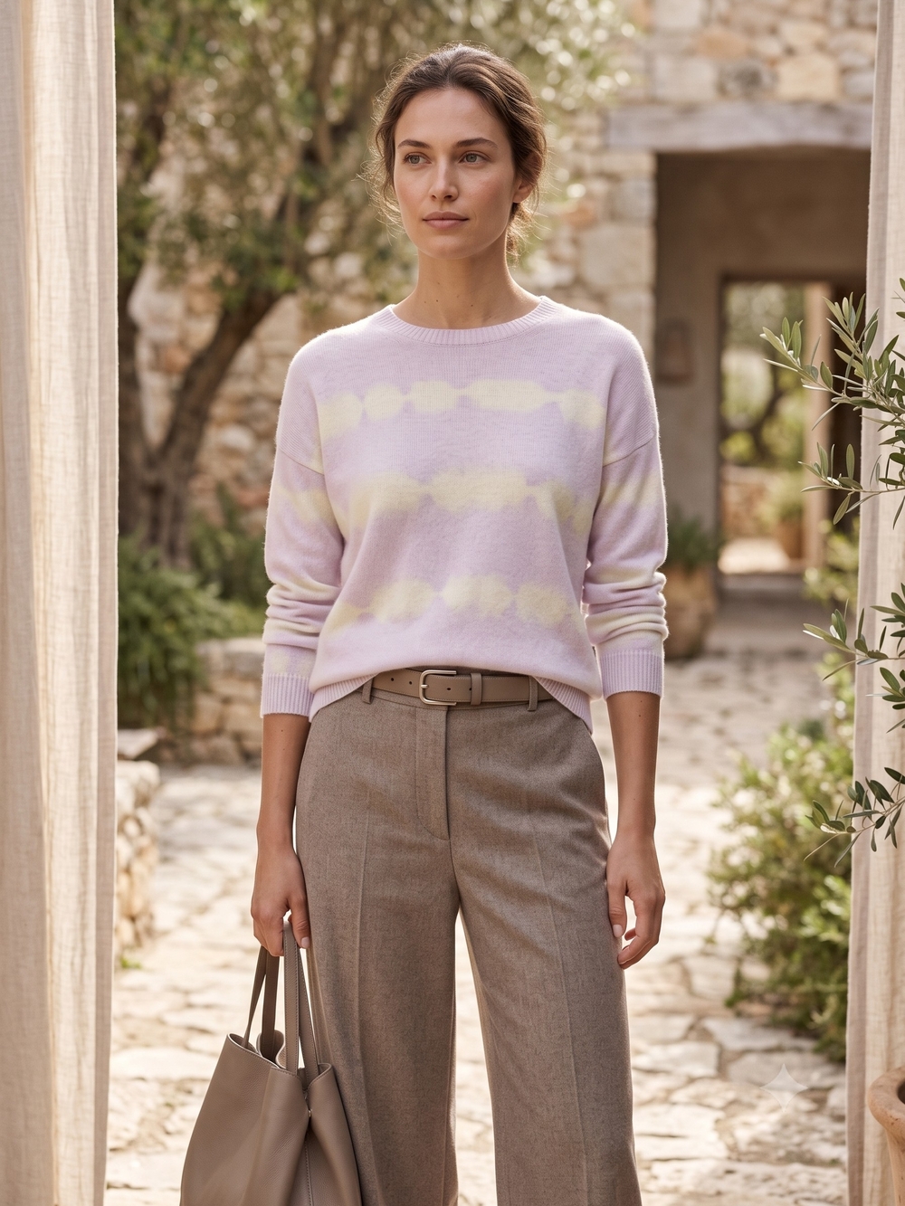 REPEAT Silver Edition Organic Cashmere Tie Dye Pastel Knit Sweater Balletcore
